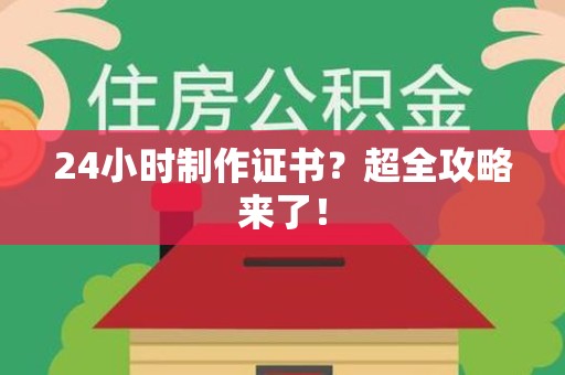 鲤城24小时制作证书？超全攻略来了！