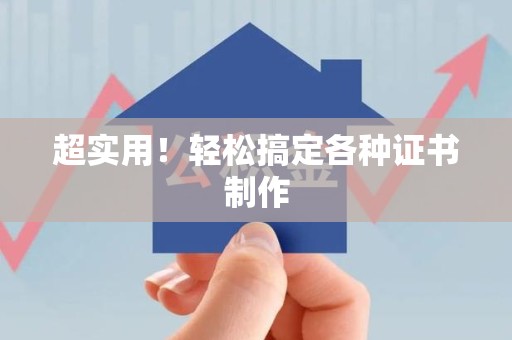 鲤城超实用！轻松搞定各种证书制作