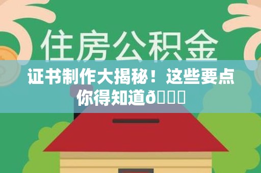 鲤城证书制作大揭秘！这些要点你得知道😎